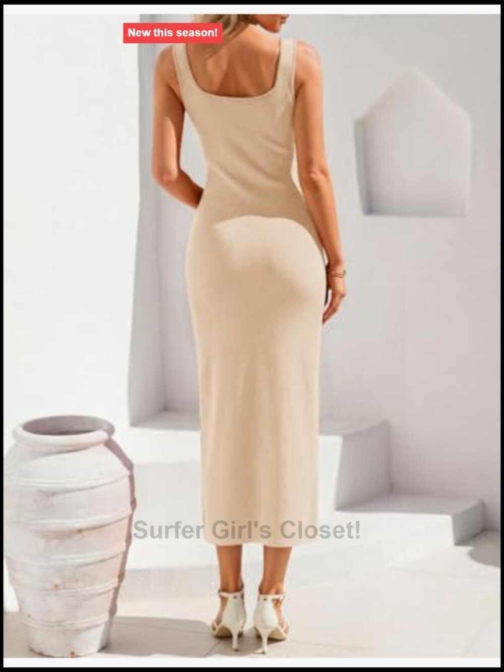 Floral Bodycon Tank Maxi Dress Sleeveless Knit Casual Summer - Picture 3 of 7